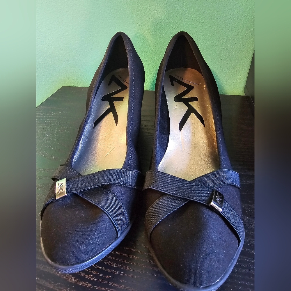Anne Klein AKSport 'Tabora' Black Wedge Fabric Shoes Women's Size 8M - Picture 9 of 11
